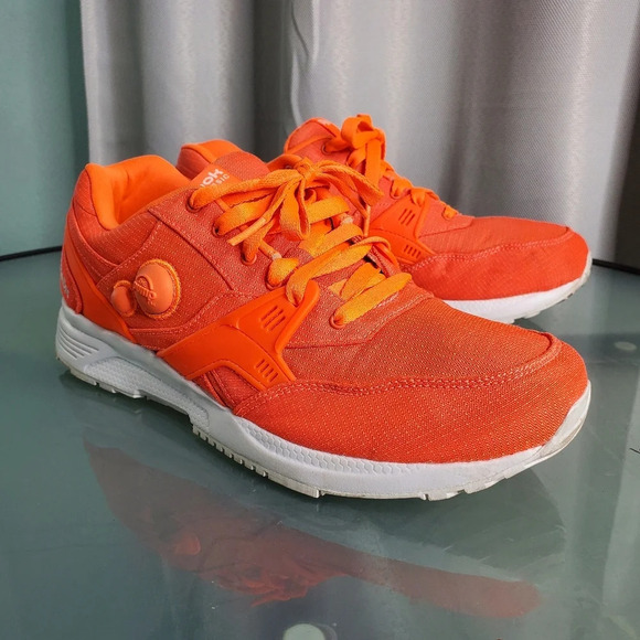 Reebok Pump Running Dual Tech Solar Neon Orange White Sz 8.5 - Picture 10 of 10